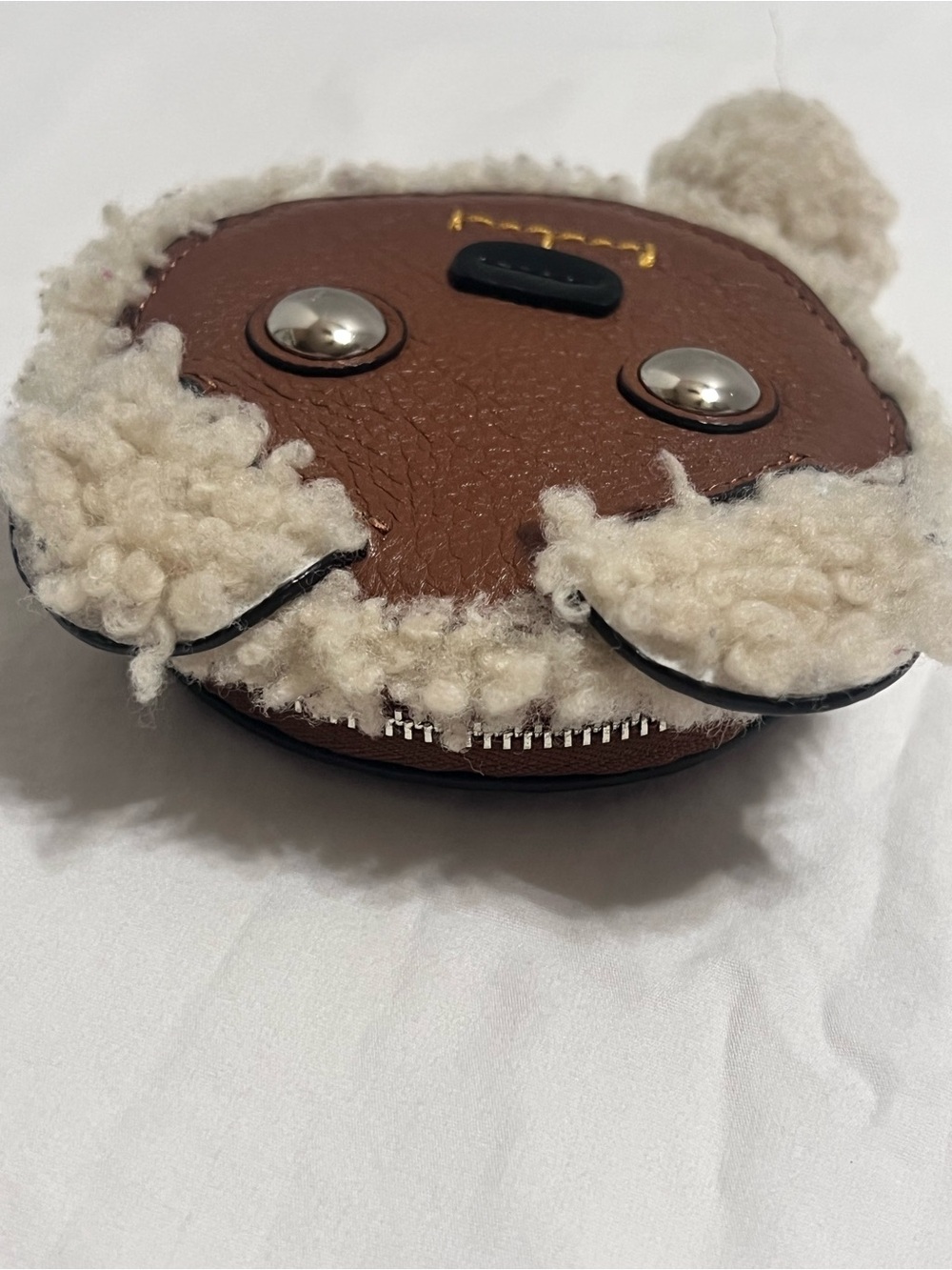 Extremely Rare Coach F64710  Teddy Bear Leather and Shearling Coin Purse - Picture 11 of 16